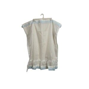 White And Blue Sheer Curtains Set Of 4